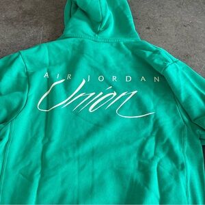 Air Jordan Union teal blue Green Hoodie L pullover sweatshirt L